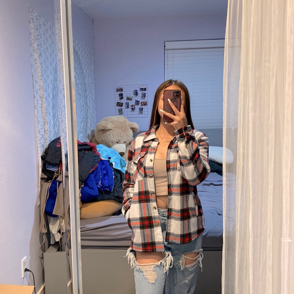 Plaid Button Up Sweater